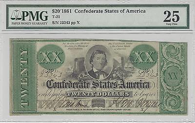 Top 10 Condition Census, T-21 $20 Confederate Note, 