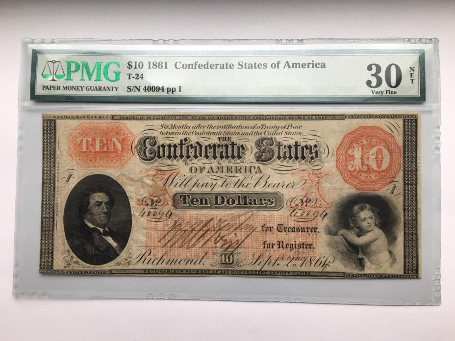 CSA 1861 $10 Type T-24 PF-10 CR-167 