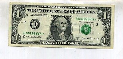 2003 A $1 NEW YORK NY CURRENCY STAR NOTE XF AU INK ERROR 4410C