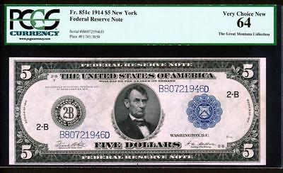 Fr.851C 1914 $5 NEW YORK 