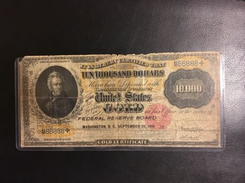 1900 $10,000 Gold Note Certificate