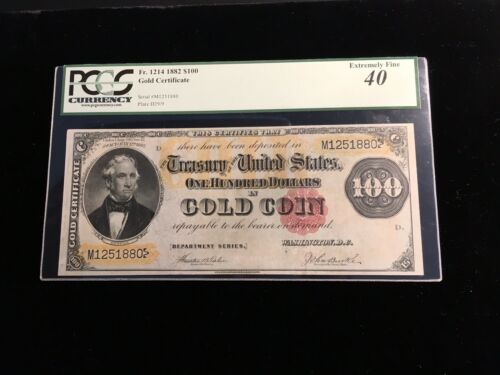 large currency 100.00 Gold Certificate