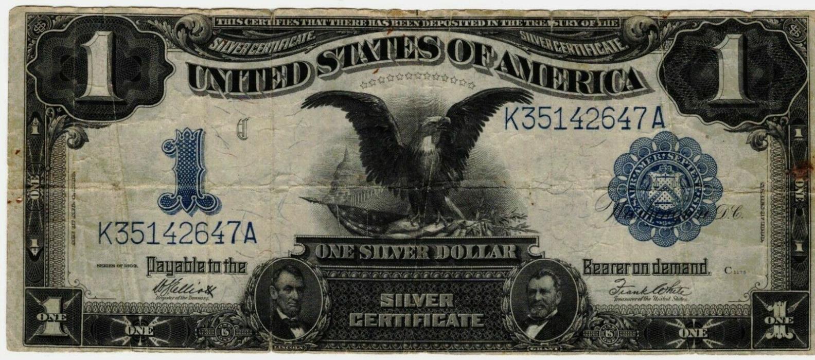 1899 Black Eagle $1.00 One Dollar Silver Certificate FR #235 Grading FINE   647A