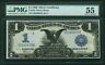 1899 $1 SILVER CERTIFICATE BLACK EAGLE FR-234, CERTIFIED PMG ALMOST UNC.-55