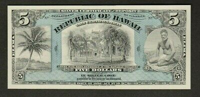AMERICAN BANKNOTE CO. PROOF OR INTAGLIO PRINT OF HAWAII $5 SILVER CERTIFICATE