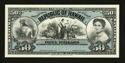 AMERICAN BANKNOTE CO. PROOF OR INTAGLIO PRINT OF HAWAII $50 SILVER CERTIFICATE