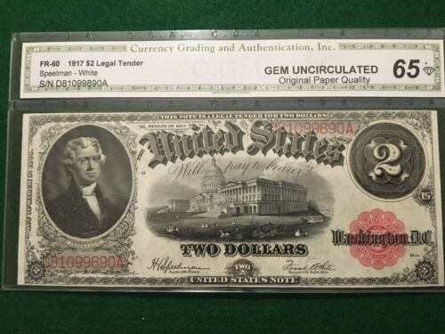 FR 60 1917 $2 Legal Tender Note GEM Uncirculated