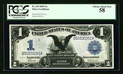 1899 $1 SILVER CERTIFICATE BLACK EAGLE FR-234 CERTIFIED PCGS 
