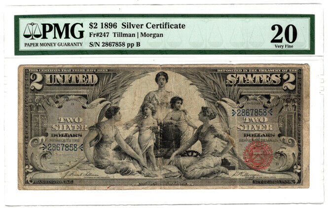 1896 $2 Silver Certificate, PMG Very Fine 20 Fr. 247, Y5570