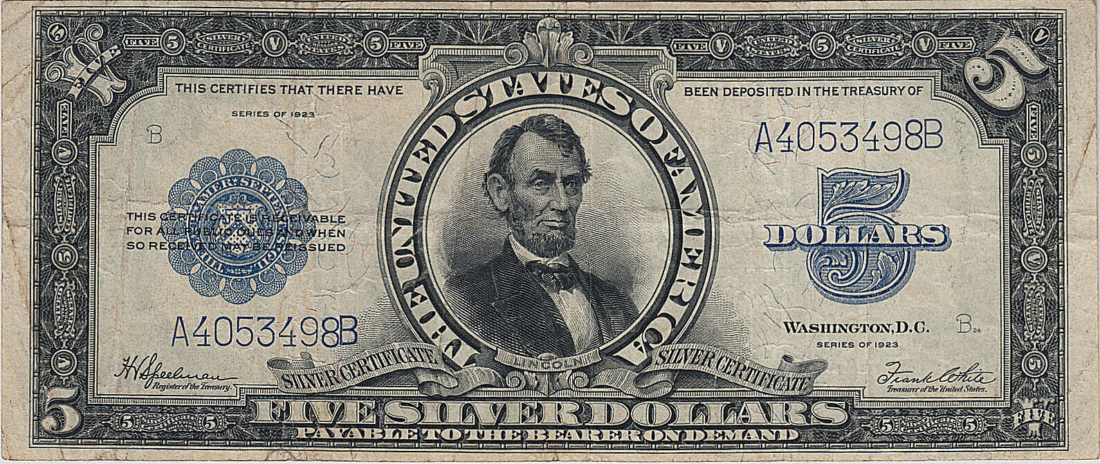 1923 $5 Silver Certificate 