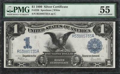 *BLACK EAGLE* 1899 $1 Silver Certificate Fr. 236 PMG Almost Uncirculated 55 C2C
