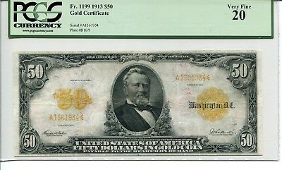 FR 1199 1913 $50 Gold Certificate 20 Very Fine