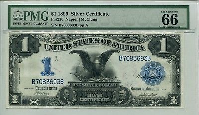 FR 230 1899 $1 Silver Certificate PMG 66 EPQ Gem Uncirculated