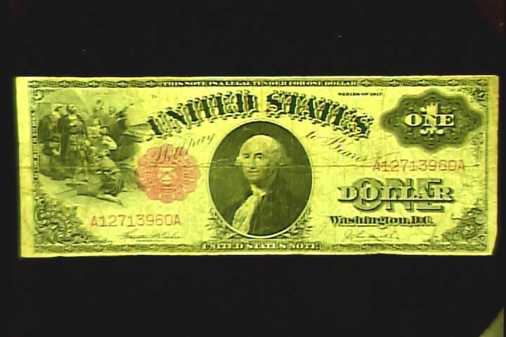 1917 One Dollar Bill US Legal Tender Large Currency Note Red Seal (C2A4)
