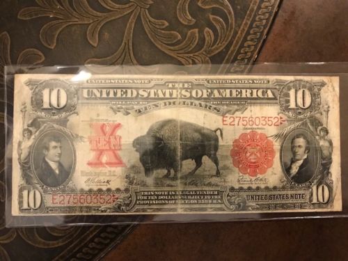 1901 $10 Bison US Currency Note