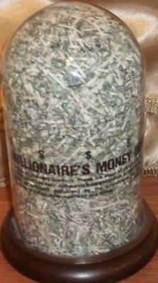 Vintage One Million $ US Dollars $1,000,000 Shredded Currency Money Glass Dome $