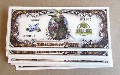 100 LEGEND OF ZELDA MONEY FAKE WHOLESALE  MILLION DOLLAR BILL  FREE SHIPPING