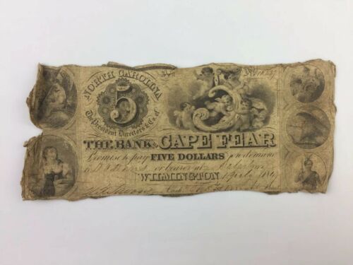 1841 Five Dollars Bank Of Cape Fear - Wilmington, North Carolina Note