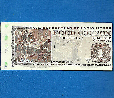 FOOD STAMP COUPON UNC 1996 B $1.00 F06970182Z  M/C I USDA NOTES WITH COVERS