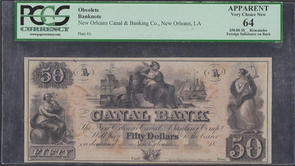 Canal Bank of New Orleans Louisiana Fifty Dollars