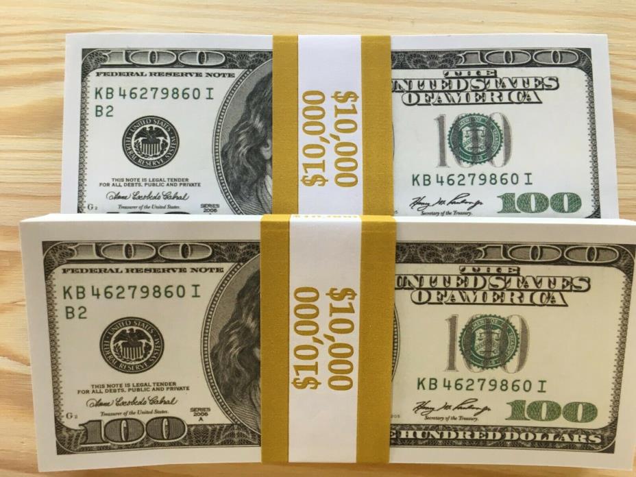 $30.000 American Old Style $100 Dollars USA Play Paper Money 300 Pcs Full Print