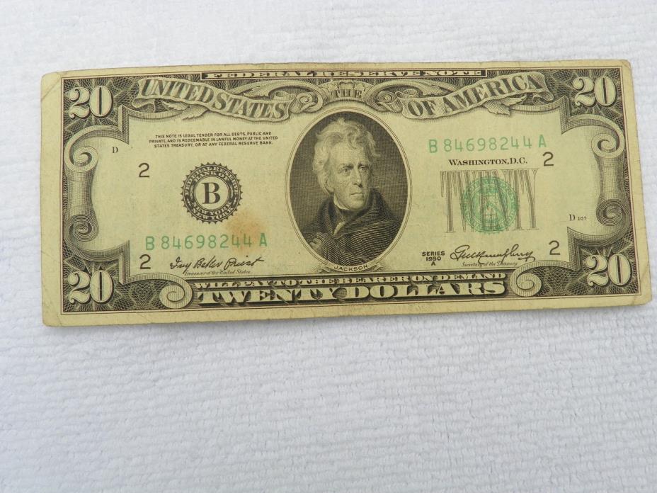 1950 A $ 20 Dollar Federal Reserve Note New York District