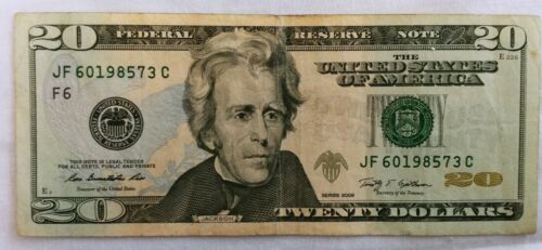 Fancy Serial Number Birthday Note 1985 (JF 60198573 C) June $20 Dollar Bill