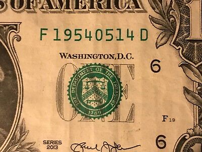 $1 BILL(1954/05/14)UNIQUE-GIFT-NOTE-BIRTHDAY-ANNIVERSARY-FANCY-SERIAL-NUMBER