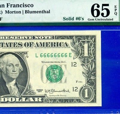 =1977 $1 FRN (( 66666666 )) PMG Gem 65EPQ  