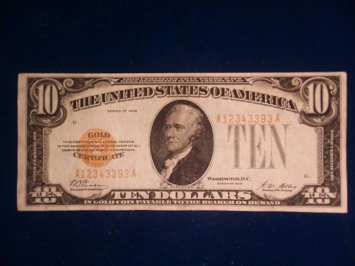 1928 $10 Gold Certificate