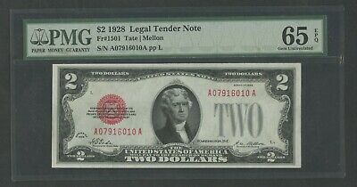 FR1501 $2 1928 LEGAL TENDER PMG 65 EPQ GEM UNC BU7612