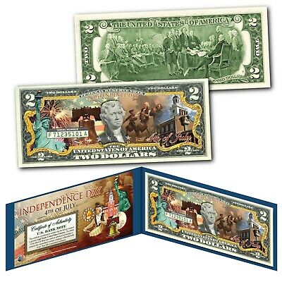 Independence Day 4th of July Genuine U.S. $2 Bill - Spirit of 1776 Drummers