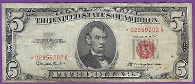 $5.00 United States Star (*) Note - 1963 - Granahan/Dillon - *02959202A