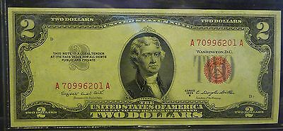 1953 B UNCIRCULATED $2 RED SEAL UNITED STATES NOTE (01A)
