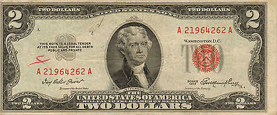 1953 $2 United States Note, Red Seal, Circulated High Grade note (Z-179)