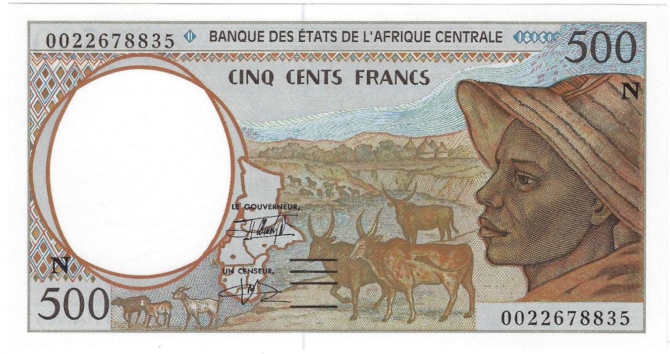 Central African States, Central Af. Rep. ND(1999) 500 Francs P301Ff ((Unc))