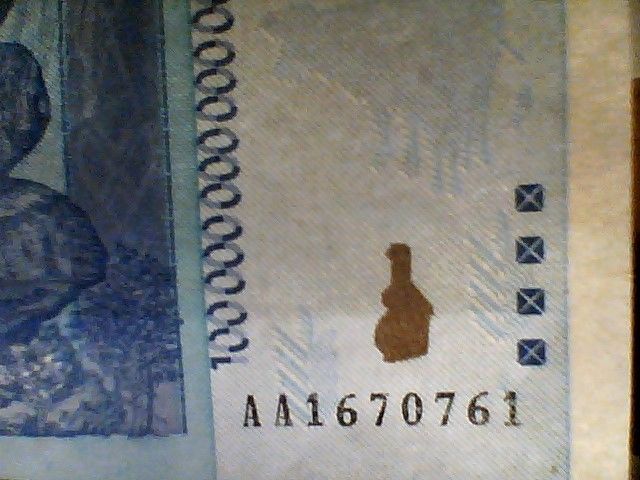 $100 TRILLION 2008AA ZIMBABWE UNCIRCULATED  RADAR  (AA1670761) BANKNOTE!