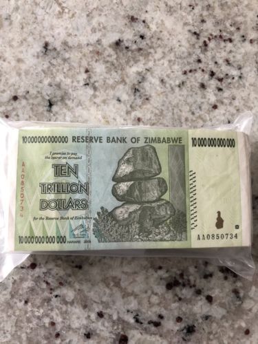 Zimbabwe 10 Trillion Dollars 2008.                    10 Trillion X 100 = 1 Quad