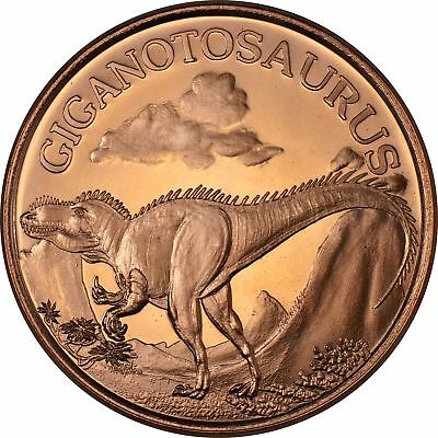 (100) 5 Tubes of 20 Ounces Copper 1 oz DINOSAUR GIGANOTOSAURUS Bullion Rounds