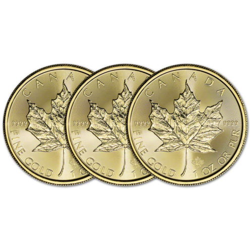 2019 Canada Gold Maple Leaf 1 oz $50 - BU - Three 3 Coins