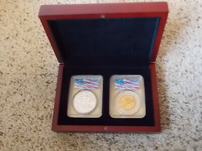 2001 1 of 150 Gold, Silver Eagle Set PCGS WTC World Trade Center 911