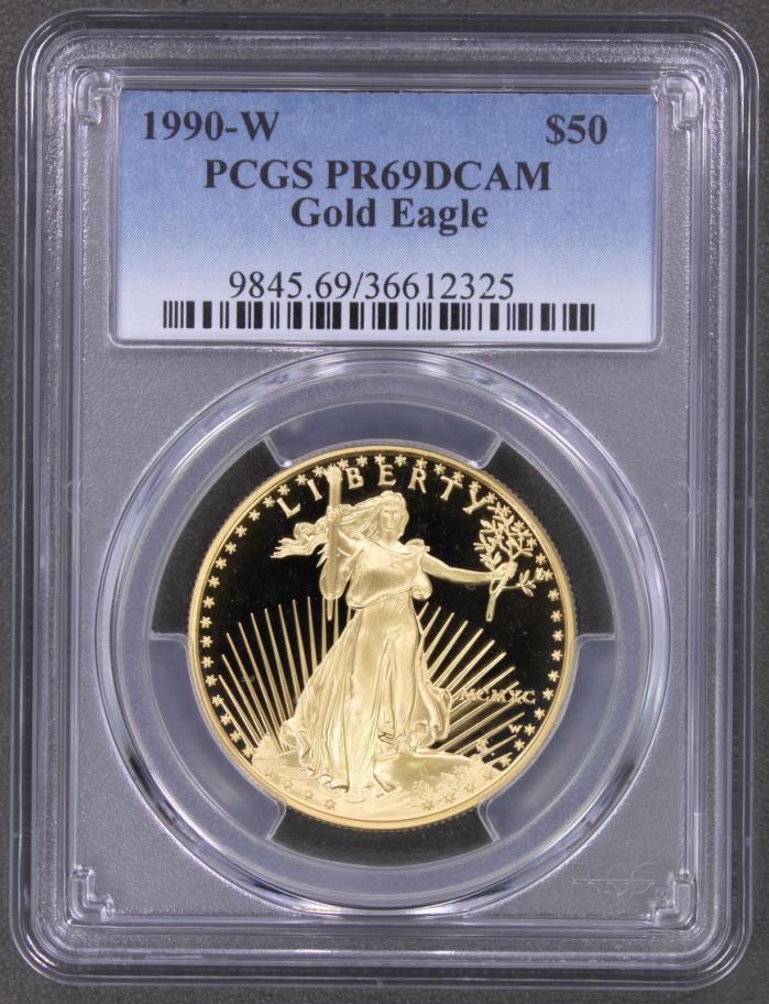 1990-W $50 1 OZ Gold Eagle PCGS PR69DCAM KEY DATE