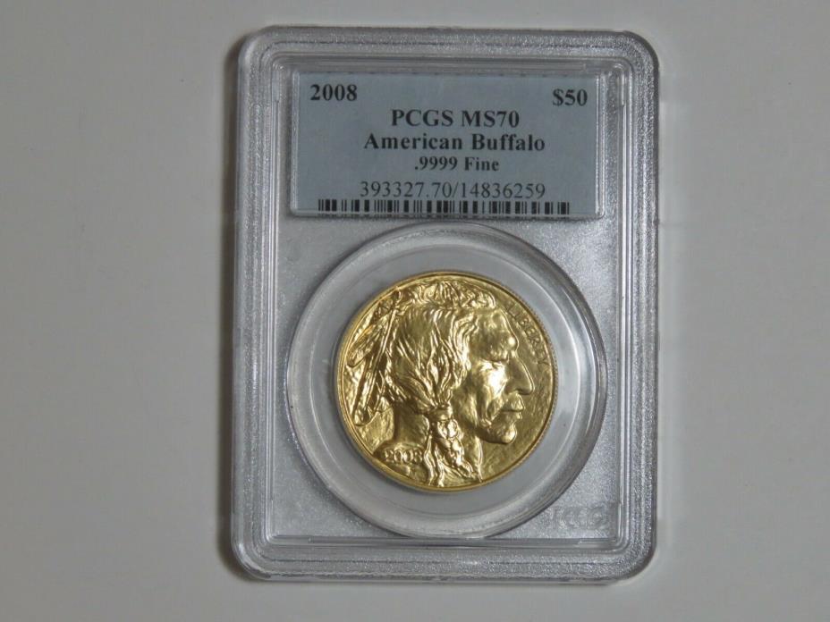 2008 $50 American Buffalo - 1 oz 9999 Fine Gold - PCGS MS70