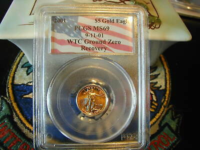 2001 MS69 $5 Gold Eagle PCGS WTC World Trade Center 911 recovery