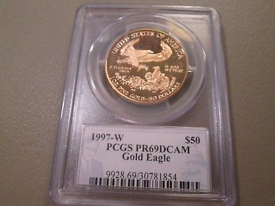1997-W PCGS 1 OZ GOLD EAGLE  PR69DCAM  SIGNED PHILIP DIEHL  1854