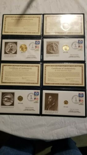 1986 FIRST DAY OF ISSUE Gold Eagle Complete 4 Coin Set