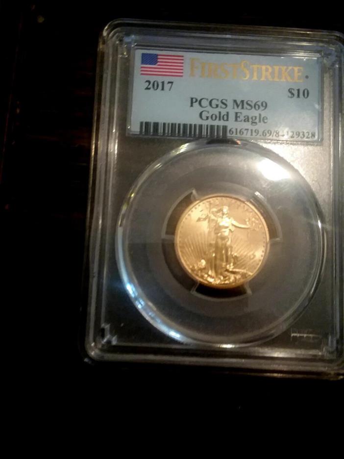 2017 $10 Gold Eagle 20th First Strike PCGS Graded MS 69 1/4 OZ  looks awesome