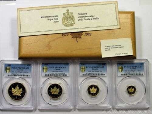 1979-1989 Canada Commemorative Maple Leaf RARE Gold Coins 1.85oz PCGS PR 69 DCAM