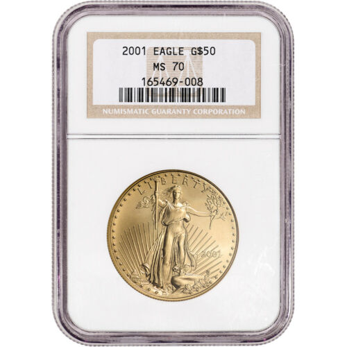 2001 American Gold Eagle 1 oz $50 - NGC MS70