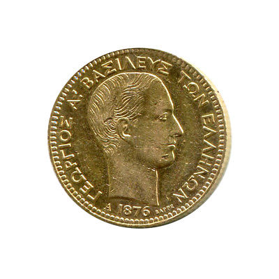 Greece 20 Drachmai Gold 1876 George I